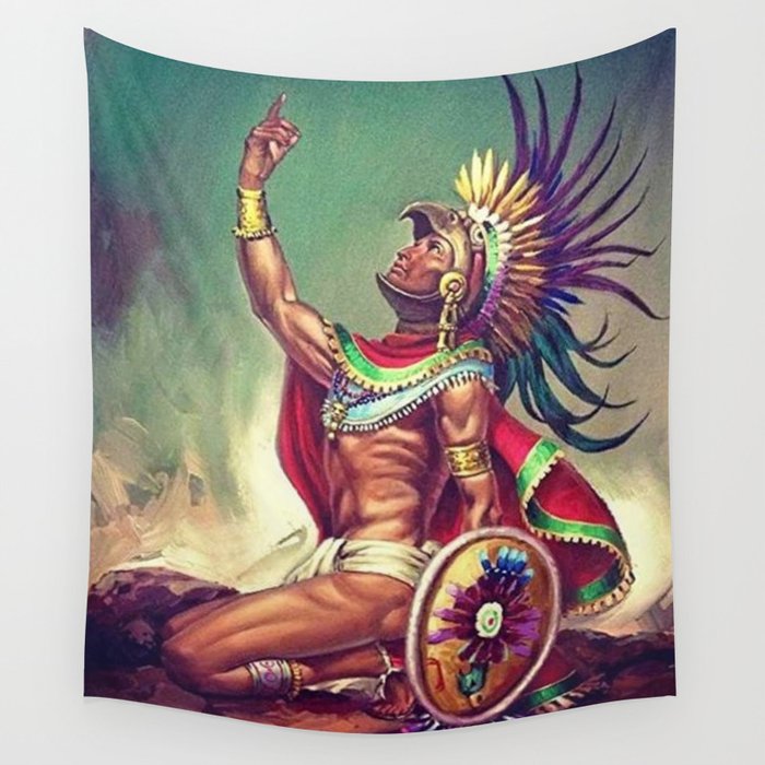 Caballero Aguila Aztec Scout Portrait painting Wall Tapestry by Jeanpaul  Ferro | Society6