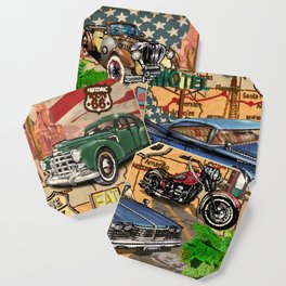 Vintage Route 66 poster.  Coaster