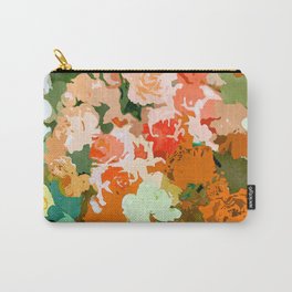 Velvet Floral, Summer Eclectic Botanical Blossom Blush Painting, Nature Colorful Garden Illustration Carry-All Pouch | Bright, Botanical, Floral, Blush, Summer, Painting, Orange, Coral, Vibrant, Bloom 