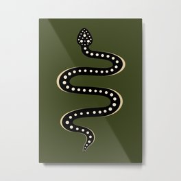 Minimal Snake XXXVI Metal Print | Southwestern, Nature, Animal, Green, Graphicdesign, Minimal, Boho, Minimalism, Summer, Natural 