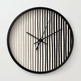 Black Vertical Lines Wall Clock