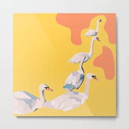 swan life Metal Print | Adobeillustrator, Graphicdesign, Birds, Bird, Geneva, Orange, Yellow, Digital, Squadgoals, Swans 