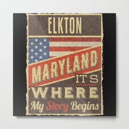 Elkton Maryland Metal Print | Usa Flag, Maryland, Graphicdesign, Maryland Ctiy, Elkton Usa Flag, America, Usa Flag Vintage, Elkton City, American Flag, Maryland State 