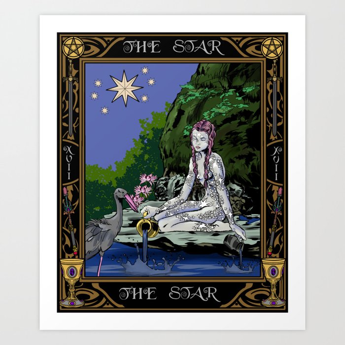 The Star Tarot Card Art Print By Saintash Society6