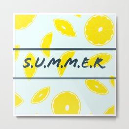 Summer Metal Print | Typography, Plats, Painting, Summerwear, Lemonade, Pattern, Pop Art, Summer, Digital, Nature 