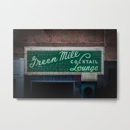 Green Mill Cocktail Lounge Vintage Neon Sign Uptown Chicago Metal Print | Poetryslam, Uptown, Urban, Cocktaillounge, Alcapone, Secondcity, Bar, Vintage, Greenmill, Photo 