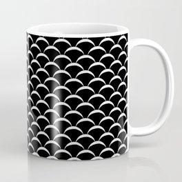 Fish Scales - Black Coffee Mug | Mermaid, Minimalist, Art, Sea, Graphicdesign, Black, Underwater, Bedding, Scale, Goldfish 