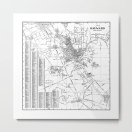 Hayward California Metal Print | Hayward California, East Bay, Graphicdesign, White Map, Alameda County, Bw Map, Black And White, Hayward Map, Bay Area, California Map 