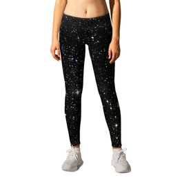 Universe Space Stars Planets Galaxy Black and White Leggings | Digital, Outerspace, Universe, Cosmos, Sci-Fi, Stars, Clusterofstars, Space, Galaxy, Blackspace 