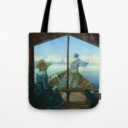 Carl Gustav Carus - Barge Trip on the Elbe near Dresden (Morning on the Elbe) Tote Bag