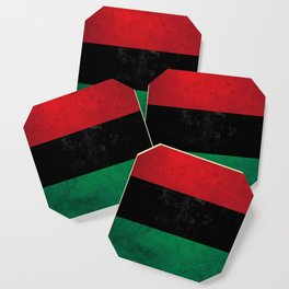 Distressed Afro-American / Pan-African / UNIA flag Coaster