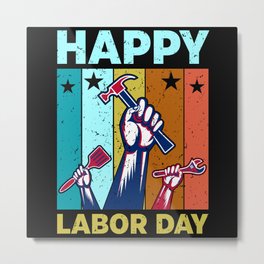 Happy labor day retro sunset hands with tools Metal Print | Retro Sunset, 1St Of May, Graphicdesign, Patriotism, First Of May, Labor Day, Hands With Tools, Happy Labor Day, Happy Labour Day, Labor Day Weekend 