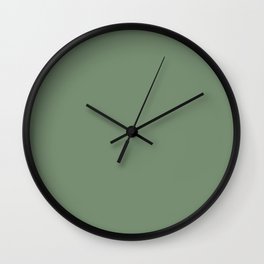 Loden Frost Wall Clock | Pantone, Colorful, Woodsy, Solidcoloraccent, Elegant, Green, Glam, Camo, Chic, Graphicdesign 
