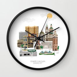 Kansas City Plaza Wall Clock | Missouri, Kc, Kansascityplaza, Historickansascity, Plaza, Illustration, Downtown, Drawing, Curated, Cityscape 