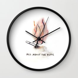 the butts Wall Clock | Cigarette, Painting, Watercolor, Illustration, Ink, Butt 
