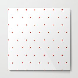 white little strawberry pattern Metal Print | Lovely, Strawberry, Cool, Girl, Kids, Patterns, Mode, Graphicdesign, Fruits, Red 
