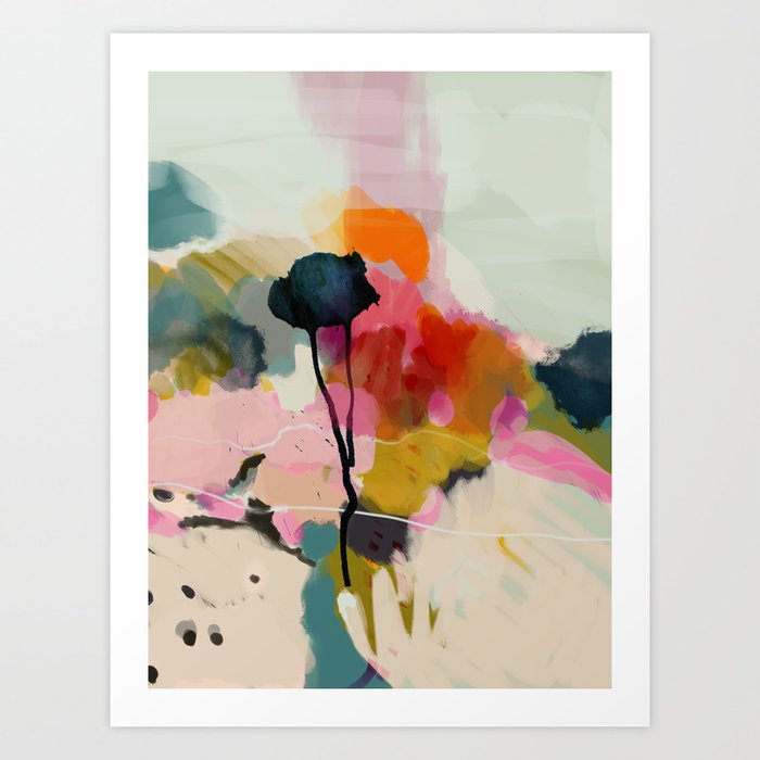 Paysage Abstract Art Print By Lalunetricotee Society6