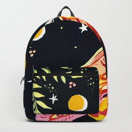 Stay Magical Backpack | Night, Stars, Moon, Butterfly, Watercolor, Colorful, Staymagical, Typography, Text, Blacksky 