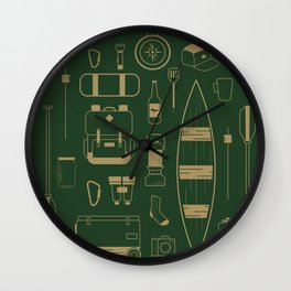 The Camping Collection Wall Clock | Icons, Symbols, Wilderness, Kayak, Campinggear, Digital, Compass, Masonjar, Backpack, Camping 