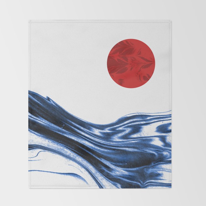 Abstract Painting Modern Minimal Red Black And White Space Out