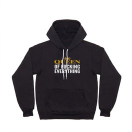 QUEEN OF FUCKING EVERYTHING (Purple) Hoody | Typography, Graphicdesign, Vector 
