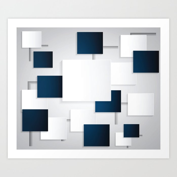 Black And White Squares On A Gray Background Abstract Art Art