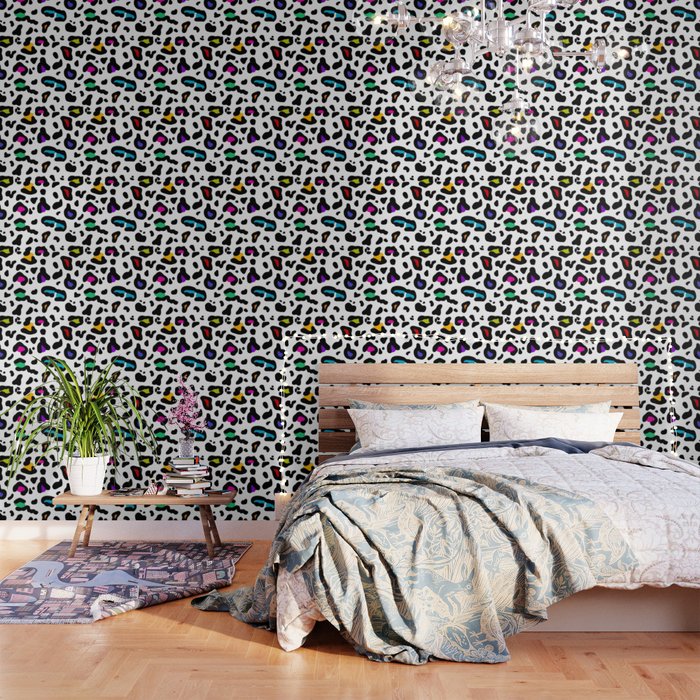 rainbow leopard print wallpaper by wellingtonboot