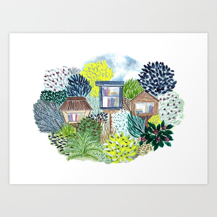 Little Libraries Art Print | Book-themed Art Prints | Art Prints for Bookworms | Art Prints for Readers | Sincerely Yasmin