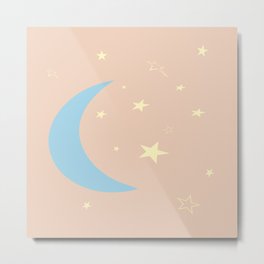 Moon And Stars Metal Print | Graphite, Color, Moonandstars, Patterns, Moon, Illustration, Drawing, Shine, Typography, Graphicdesign 