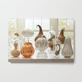 Oh My Gourd, Its Fall Metal Print | Holiday, Color, Autumn, Photo, Pumpkins, Glass, Light, Digital, Apothecary, Crystal 