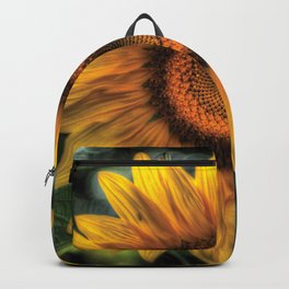 Giant Sunflower HDR Photograph Backpack | Photo, Digital, Sunflower, Yellow, Flower, Floral, Double Exposure, Round, Hdr, Digital Manipulation 
