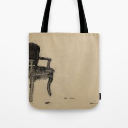 Departed Black Pastel Drawing of Chair Tote Bag