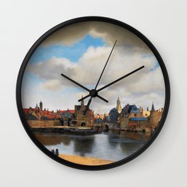 Johannes Vermeer "View of Delft" Wall Clock | Masters, Baroque, Arthistory, Dutch, Viewofdelft, Artmasters, Delft, 17Thcentury, Johannesvermeer, Dutchbaroqueperiod 