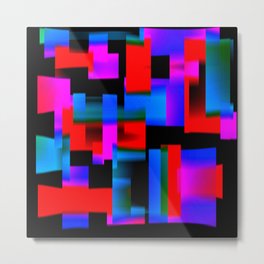 slight blur, red and blue blocks Metal Print | Painting, Pattern, Blue, Abstractblocks, Digital, Red, Abstract 