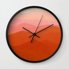 Hunter Mountain Cinnamon Wall Clock | Cinnamon, Coral, Gold, Ombre, Landscape, Mountain, Range, Digital Manipulation, Orange, Photo 
