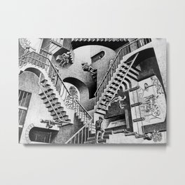 MC Escher Relativity I 1953 Artwork Reproduction for Posters Prints Tshirts Men Women Kids Metal Print | Drawings, Hands, Forsale, Dayandnight, Mauritus, Artsy, Escher, Dutch, Sketches, Style 