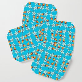 Floral pattern with blooming almonds Coaster