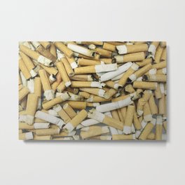 Cigarette butts dirty Metal Print | Color, Many, Digital, Addictive, Cigarette Butts, Photo, Abuse, Close Up, Disgusting, Extinguished 