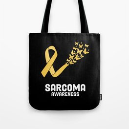 Gnome One Fights Alone Yellow | Sarcoma Cancer Awareness Tote Bag