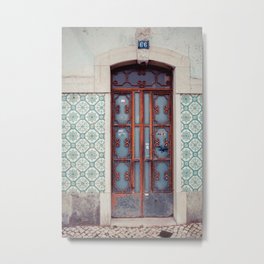 The Iron Door Metal Print | Lisbontile, Portugal, Lisbonphoto, Lisbonstreet, Hellotwiggs, Travelprint, Irondoor, Browndoor, Tilephoto, Tileprint 