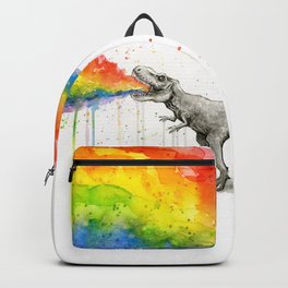 T-Rex Dinosaur Vomits Rainbow Rucksack | Rainbowvomit, Funny, Illustration, Graphic Design, Puke, Vomit, Ink, Painting, Watercolor, Dino 