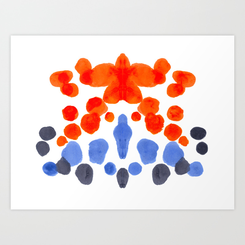 Rorschach Inkblot Diagram Psychology Abstract Symmetry Colorful