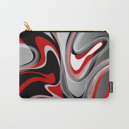 Liquify - Red, Gray, Black, White Carry-All Pouch | Dramatic, Mid Century, Gender Neutral, Fluid, Hippie, Marbleized, Graphicdesign, 1970S, Modern, Movement 