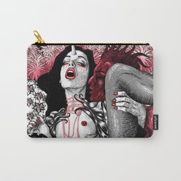 Mad Love Paradiso Carry-All Pouch | Pattern, Dots, Manandwoman, Pink, Stars, Lust, Blackandwhite, Digital, Pearls, Drawing 