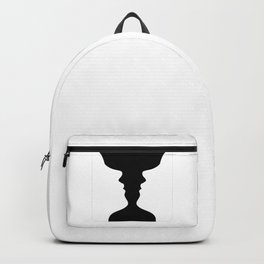 Two faces side by side- illusion of a vase also called Rubins vase Backpack | Architecture, Profile, Twofaces, Illusion, Sidebyside, Vessel, Form, Figure, Face, Space 