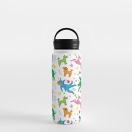 Colorful Retro Dogs Water Bottle