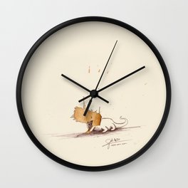 #coffeemonsters 470 Wall Clock | Mixed Media, Illustration, Drawing, Comic, Graphic Design 