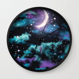 The Climb Wall Clock | Fantasy, Cosmic, Tmdesigns, Spaceman, Science, Digital, Scifi, Fiction, Clouds, Reamy 