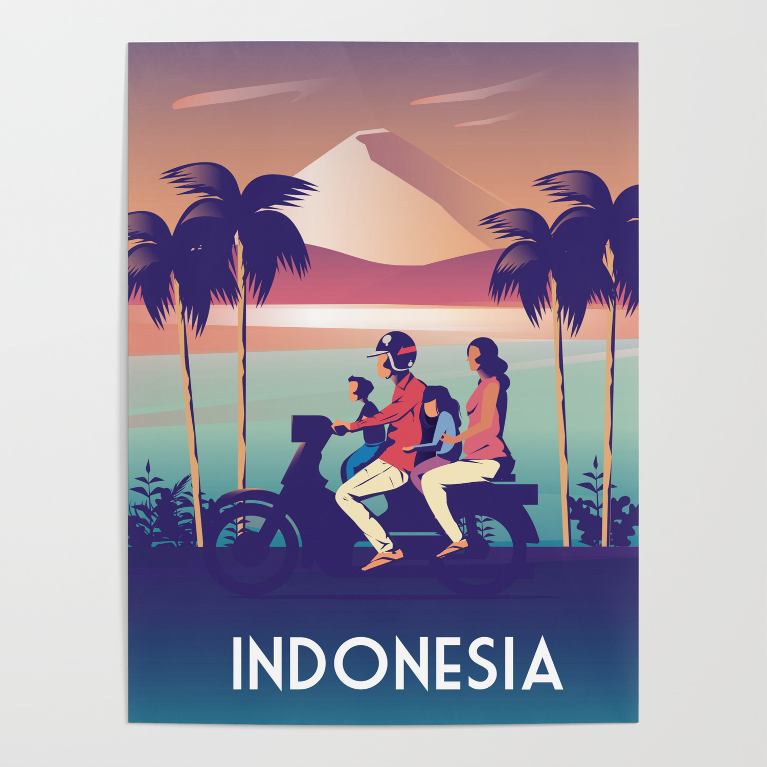 werper arm vuilnis Indonesia | Vintage Travel Poster | Home & Living| Wall Décor Sizes8" X 10"  ,13" X 18,17" X 22,21" Poster by caravanstudiodesign | Society6