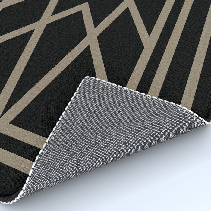 Black Gold 2 Abstract Artdeco Geometric Rug By Absentisdesigns